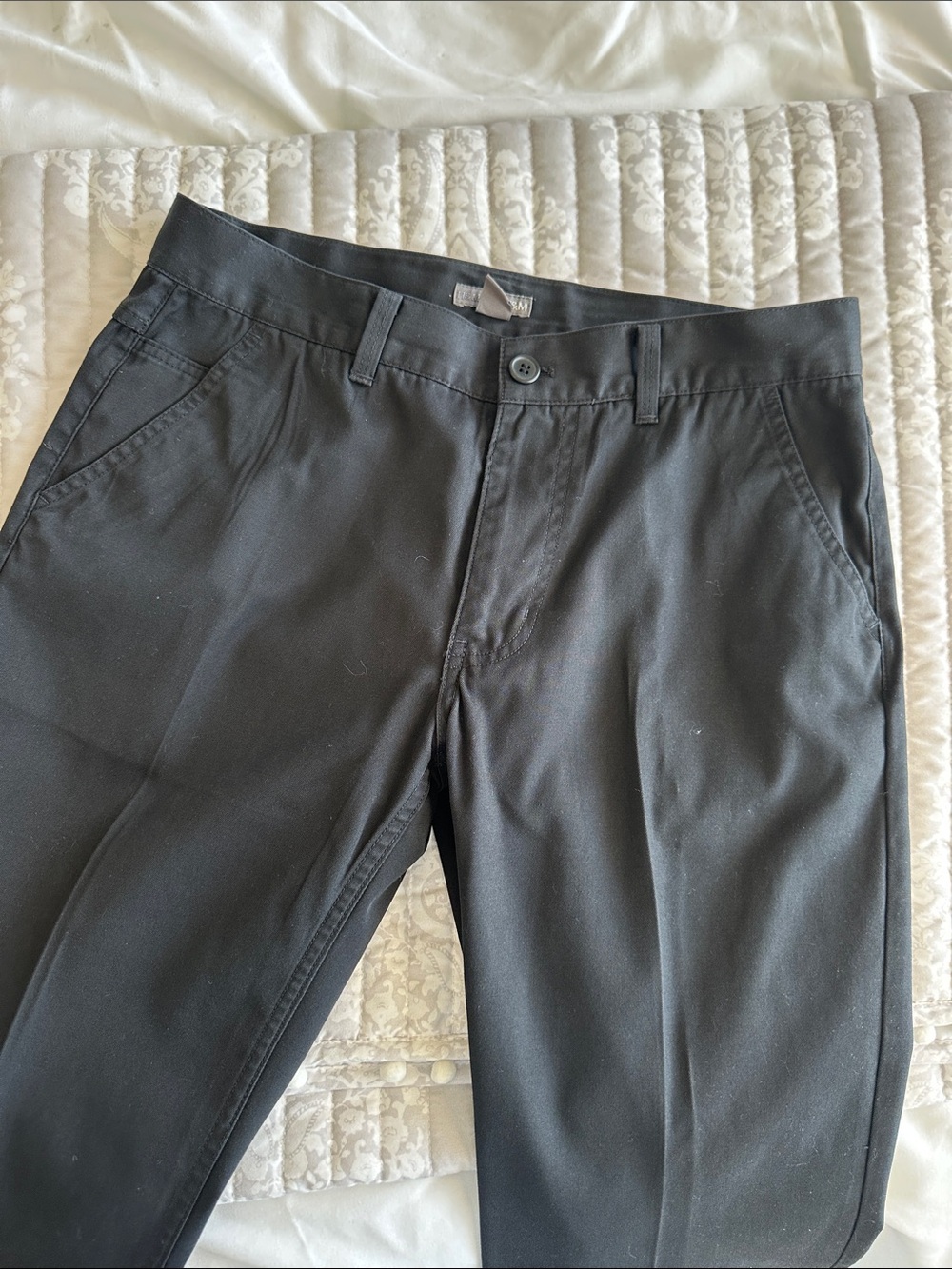 H&M Black Button-Front Chino Style Pants